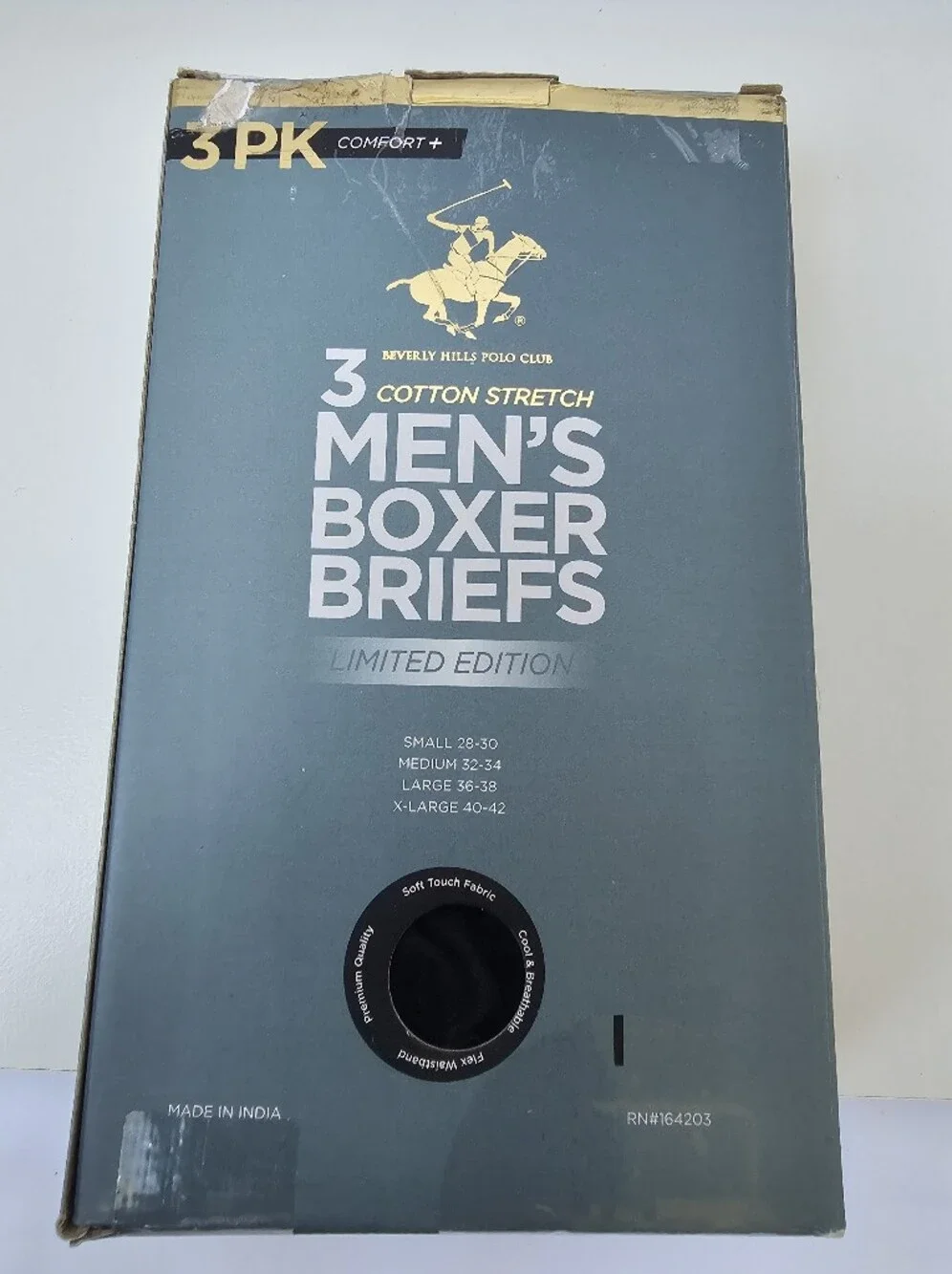 NIB Beverly Hills Polo Club Men's Boxer Briefs 3-Pack - Size XL - Limited Editio